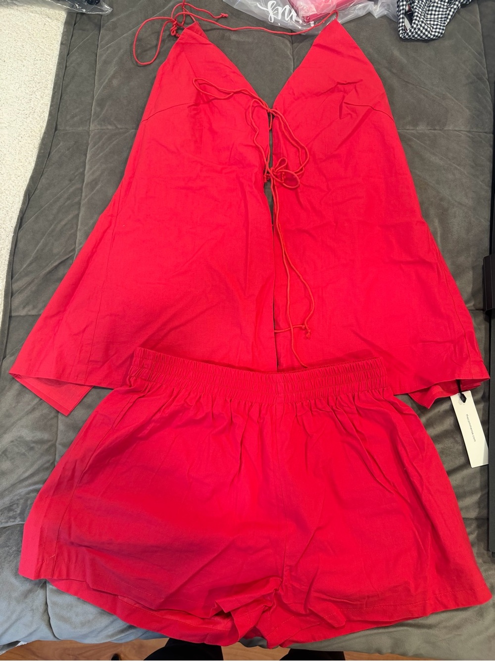 Red Kids One-Piece Romper Set